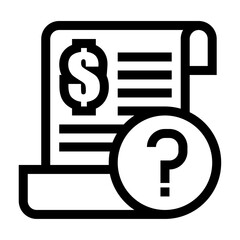 Icono de factura no pagada. Estado de cuenta pendiente, deuda, por cobrar. Ilustración vectorial