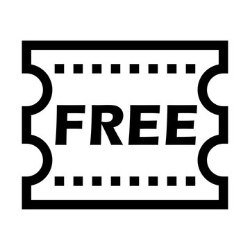 Icono de cupón gratis. Ticket de oferta, promoción, boleto gratuito. Ilustración vectorial