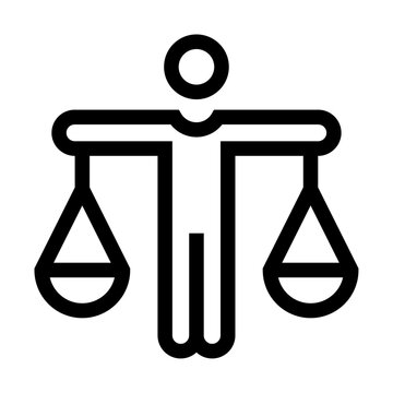 Icono de equidad. Justicia, igualdad, derechos humanos. Ilustración vectorial