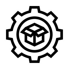 Icono de producción. Fabricación, proceso eficiente. Ilustración vectorial