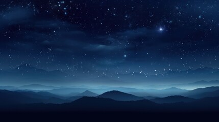 Fototapeta premium a night sky with stars and a mountain range in the foreground and a distant star in the middle of the night sky.