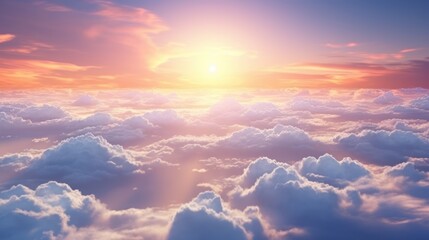  the sun shines brightly above the clouds in this view of a large area of land that is covered in clouds.