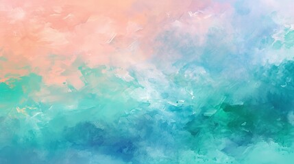 Watercolor Background in Blue, Pink, and Green Colors

