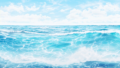 Obraz premium vast expanse of ocean with waves and a sky in the background