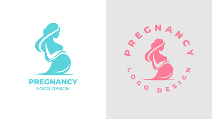 Pregnant woman logo desgn vector, Pregnancy logo Design Vector, woman pregnant Idea logo design inspiration Pregnancy healthcare minimal logo design template, maternity logo.
