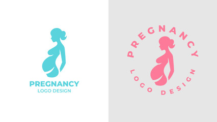 Pregnant woman logo desgn vector, Pregnancy logo Design Vector, woman pregnant Idea logo design inspiration Pregnancy healthcare minimal logo design template, maternity logo.