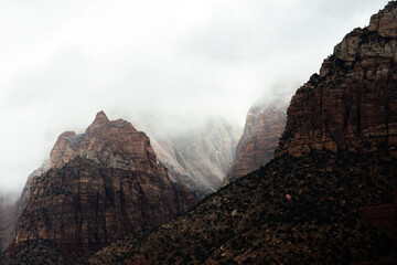 zion national park in the winter