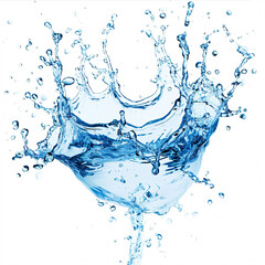 transparent blue water splash and drops isolated on white backgrtransparent blue water splash and drops isolated on white background with full depth ound with full depth of field and deep focus fusion
