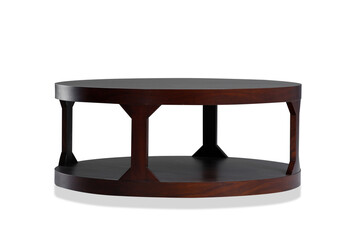 Small  wooden coffe table isolated on a white background