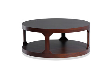 Small  wooden coffe table isolated on a white background