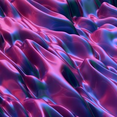 Abstract, fluid and colorful 3D background texture. Modern and contemporary feel. Metallic, iridescent and reflective with shades of magenta, pink, purple, blue, red