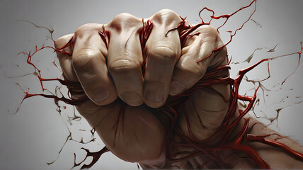 Fist of Fury: Illustrating the Physical Manifestation of Anger through a Clenched Hand - AI