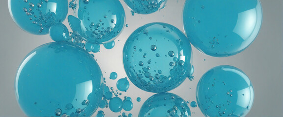 3D Blue Bubble Set