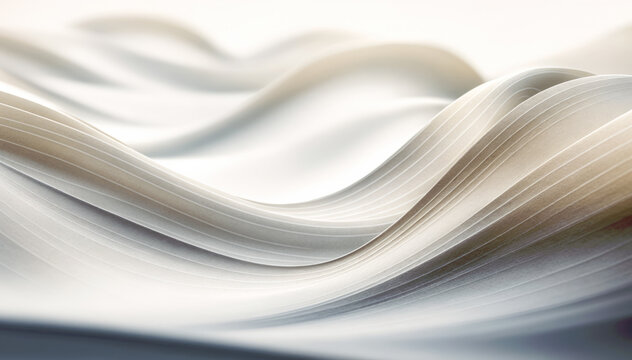 Abstract Waves of White Paper Texture Background Elegant white paper waves creating a soft texture