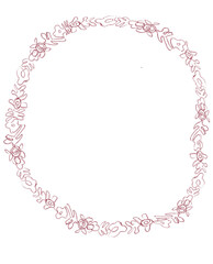 Floral frame. Hand drawing. Flower boarder. Template design