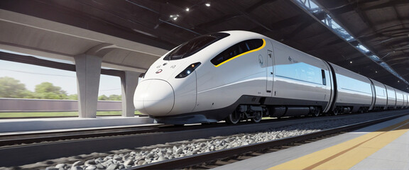 Fototapeta premium Next Generation High-speed Train Pods with Autonomous Driving for Fast Transportation and Future Mobility Ideas -