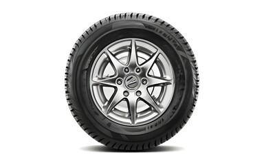 Fototapeta premium car tyre isolated white background