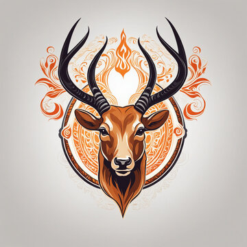 Flat logo illustration of "Antelope" ver6