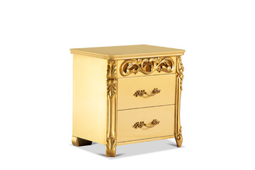  modern wood bedside table isolated on white background