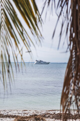 Fototapeta na wymiar Boat at the sea in miami beach