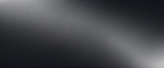 Abstract monochrome gradient background with grainy texture in shades of dark black, white, and grey. Wide banner size for dynamic and modern design.