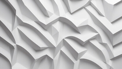 White geometric abstract design, 3D rendered composition