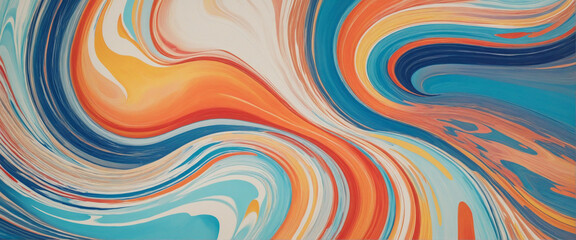 Fototapeta premium Vibrant hues twirl inside a clear sphere, swirling like a powerful wave.