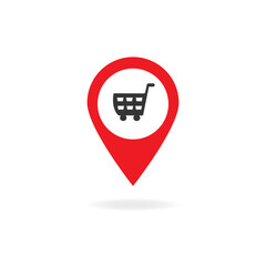 Shopping location map mark icon - vector graphics