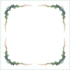 Green ornamental frame with dragons stylized. Dragon wings frame, fantasy green corners. Fairy tail decoration, book decoration.