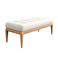 Bench Ottoman. Scandinavian modern minimalist style. Transparent background, isolated image.