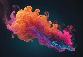 Vibrant swirls of colorful smoke expanding and evolving. Dynamic backdrop creation. Creative design innovation.