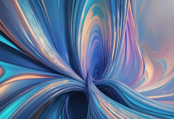 Iridescent geometric form, digital creation