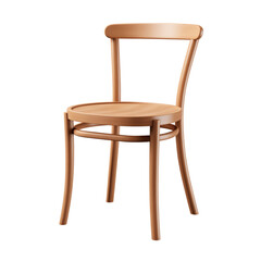 Wooden Chair. Scandinavian modern minimalist style. Transparent background, isolated image.
