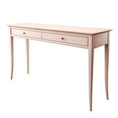 Console Table with Drawers. Scandinavian modern minimalist style. Transparent background, isolated image.