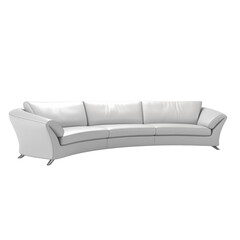 Curved Sofa. Scandinavian modern minimalist style. Transparent background, isolated image.