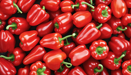 Continuous, repeating texture pattern of ripe red bell pepper - AI