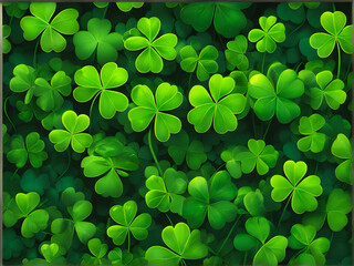 Lush Green Clovers: A Captivating Image Showcasing the Symbol of Ireland, Often Adorned in Decorations and Attire During St. Patrick's Day Celebrations. generative AI