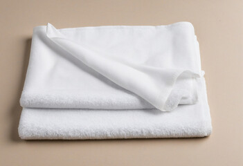 White microfiber cleaning cloth isolated on transparent background, top view.