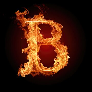 Letter B Flames Symbol Font Generative AI