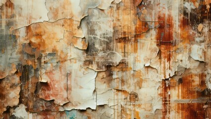 Fototapeta premium A textured abstract with a blend of blue and orange hues, giving an impression of aged beauty. 