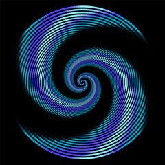 Abstract spiral rotating and twisting lines, computer generated background, 3D rendering background