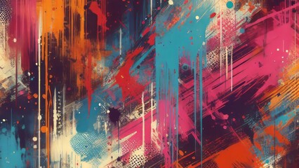 A dynamic abstract graffiti canvas bursting with vivid colors and energetic strokes.

