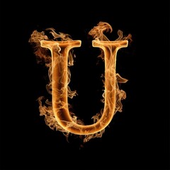Letter U Ignited Symbol Style Generative AI
