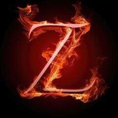 Letter Z Fiery Icon Style Generative AI