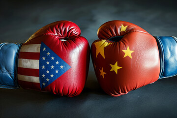 Concept of USA and China competition and economic trade war. Travel and partnership concept