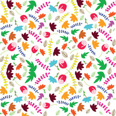 Fototapeta na wymiar seamless background pattern with butterflies and flowers 