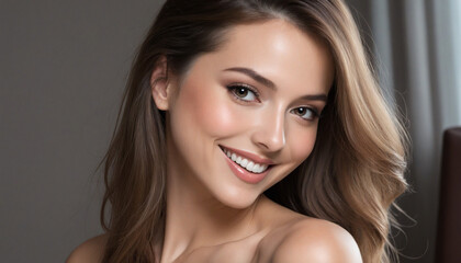 Obraz premium Elegant and alluring woman exuding glamour and style, radiating charm and beauty.