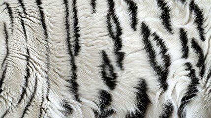 Close up of white tiger fur animal print background. Fashionable skin texture banner