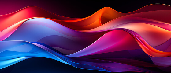 Fototapeta premium Abstract wave: sleek metallic finish, vibrant fluid waves in light crimson and blue. 8k resolution, bold and graceful. Realistic hyper-detail for stunning visuals