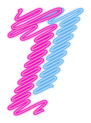 Wavy Neon Sign Number Seven